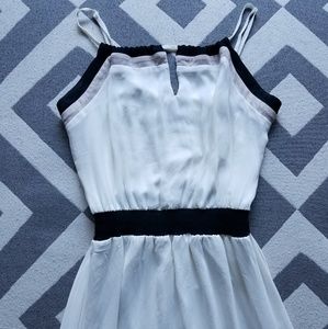 Maxi white/black sheer dress w/ straps